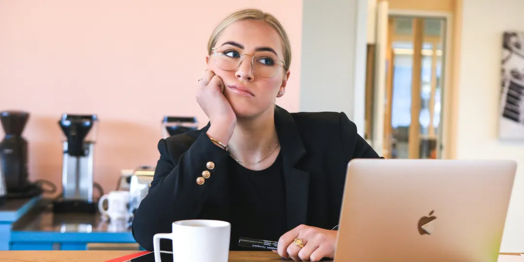 business woman looking frustrated