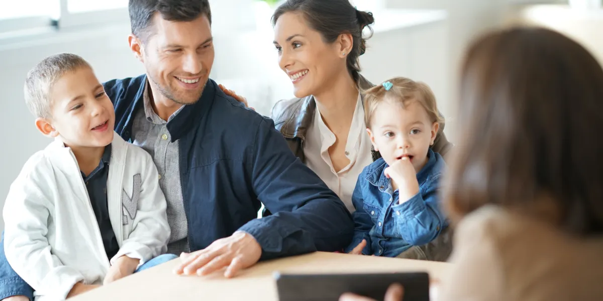 family having a consultation with an advisor