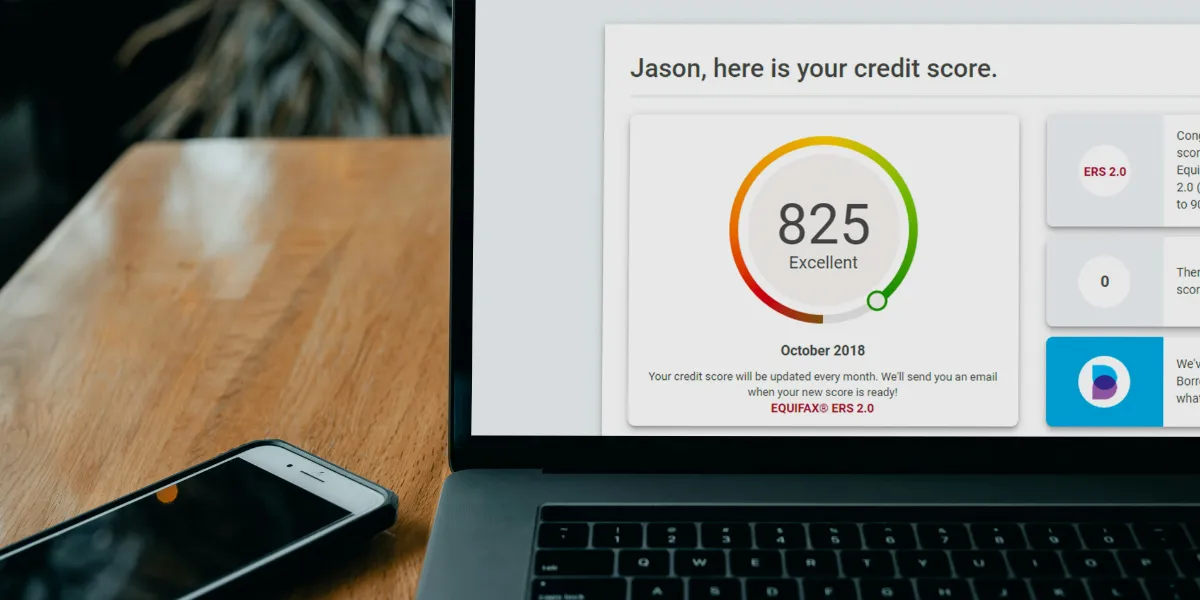 nearly perfect credit score report on computer screen