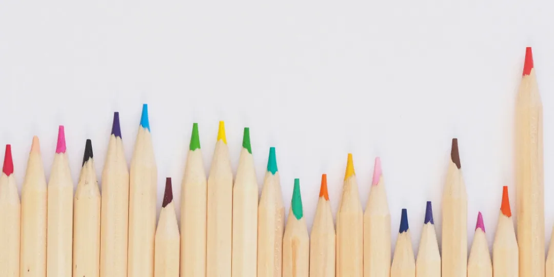 row of colorful pencils