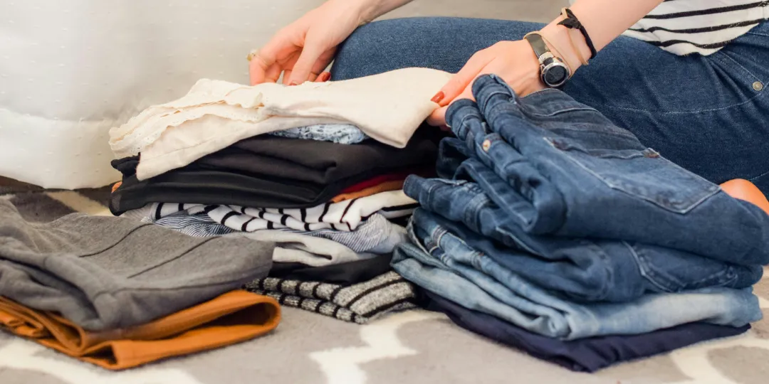 woman organizing her clothes